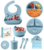Silicone Baby Feeding Set, 10 Pcs Baby Led Weaning Supplies Baby Eating Essentials Set