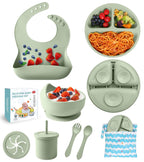 Silicone Baby Feeding Set, 10 Pcs Baby Led Weaning Supplies Baby Eating Essentials Set