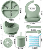 Silicone Baby Feeding Set, 10 Pcs Baby Led Weaning Supplies Baby Eating Essentials Set