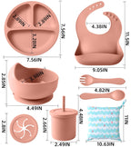 Silicone Baby Feeding Set, 10 Pcs Baby Led Weaning Supplies Baby Eating Essentials Set