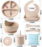 Silicone Baby Feeding Set, 10 Pcs Baby Led Weaning Supplies Baby Eating Essentials Set