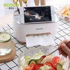 Ecoco Tissue Box Holder with Organizer Tray