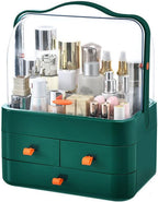 Makeup Organizer Portable Cosmetic Organizer Box with Lid Fully Open Makeup Display Case Skincare Storage Boxes Bedroom Vanity Desk