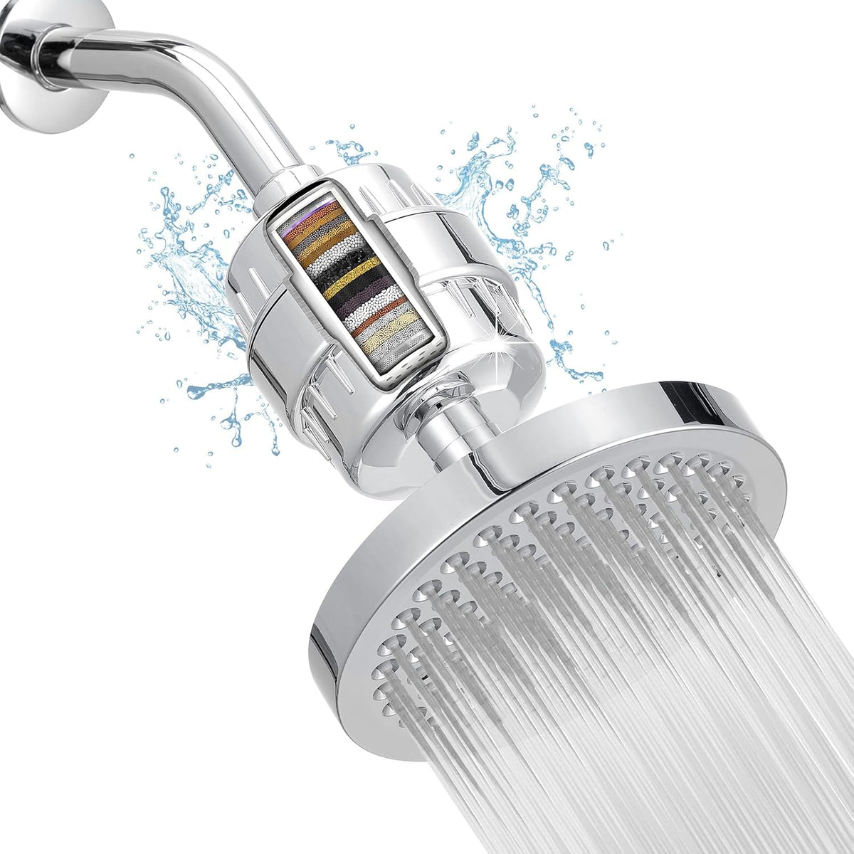 Shower Filter for Hard Water, Universal Round Showerhead 20 Stage Filtration